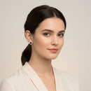 Orecchini Buonocore in oro rosa 18kt e contorno di diamanti bianchi con rubini ovale, 0.45ct di rubini - 1929O03MP