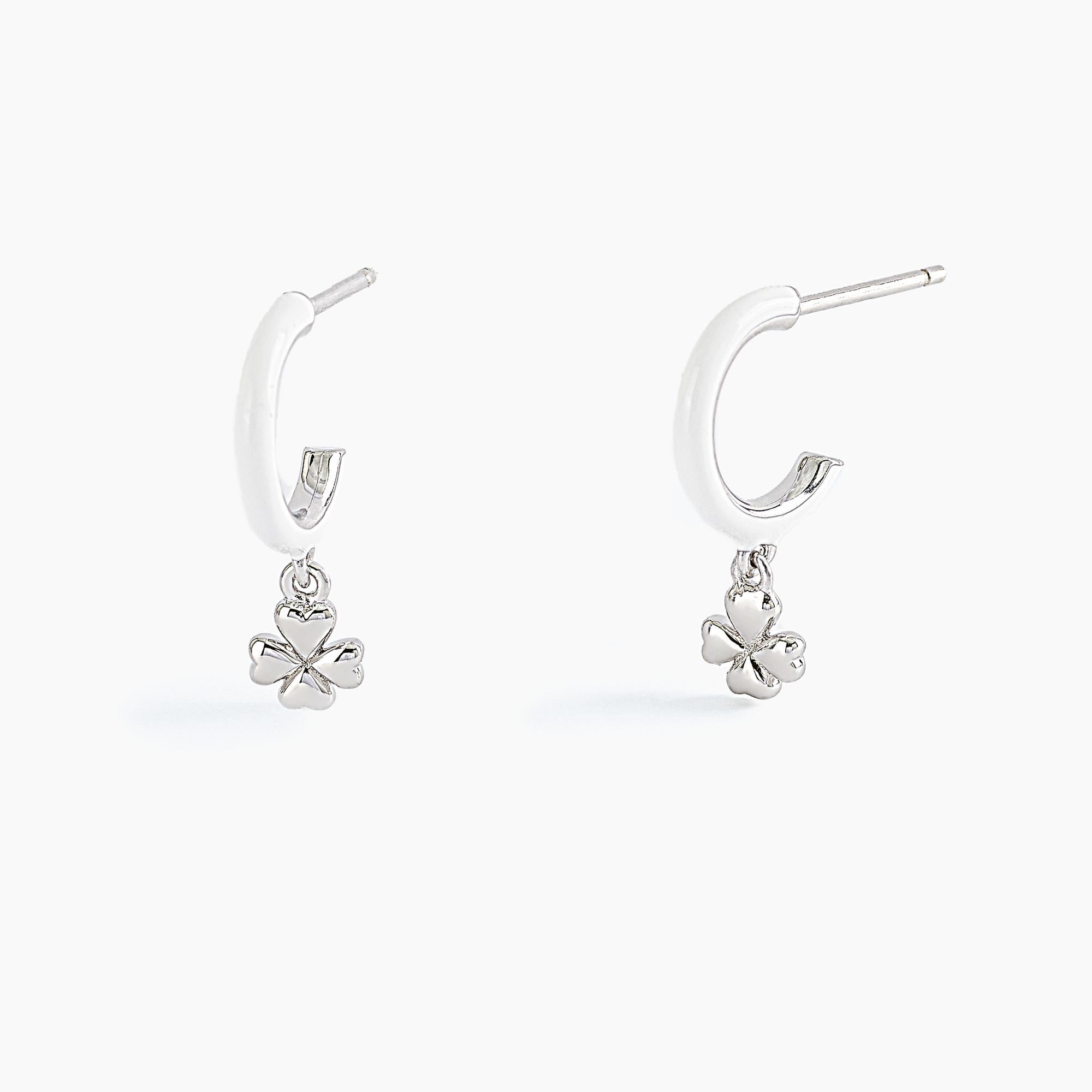 Mabina Junior - Hoop earrings with four-leaf clover SIGNORINA - 563462