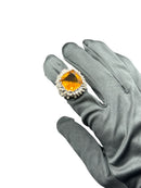 Anello Labriola in argento con quarzo giallo citrino - 2221