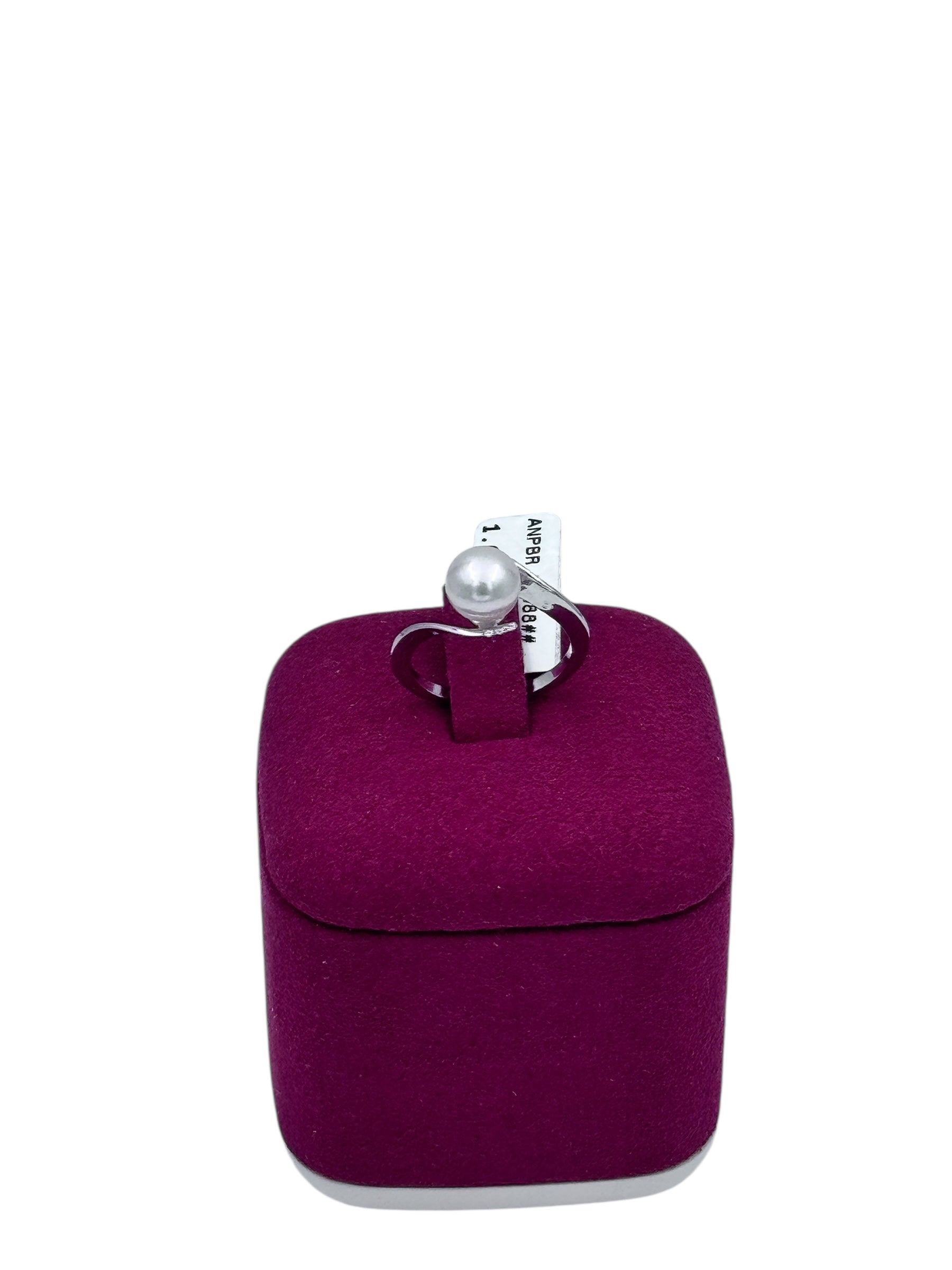 Diana - Anello in oro bianco 18kt, diamanti e perla giapponese - ANPBR M 088