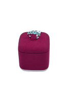 Diana - Veretta in oro bianco 18kt, giro di diamanti e 7 smeraldi - AN D. 36-7 SM