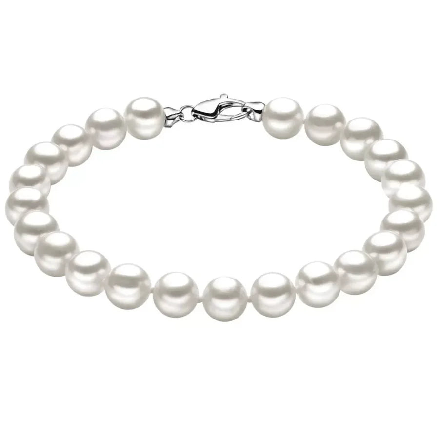 Bracciale Nimei di perle Akoya giapponesi, con chiusura in oro bianco 18kt, 8-8.5mm - 1NAN885_17NL342