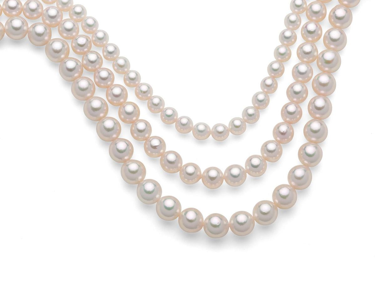 Nimei Bracciale di perle Akoya giapponesi Pura Special Selection 6-6,5 mm con chiusura in oro bianco 18 kt - 1NPS665_17NL573
