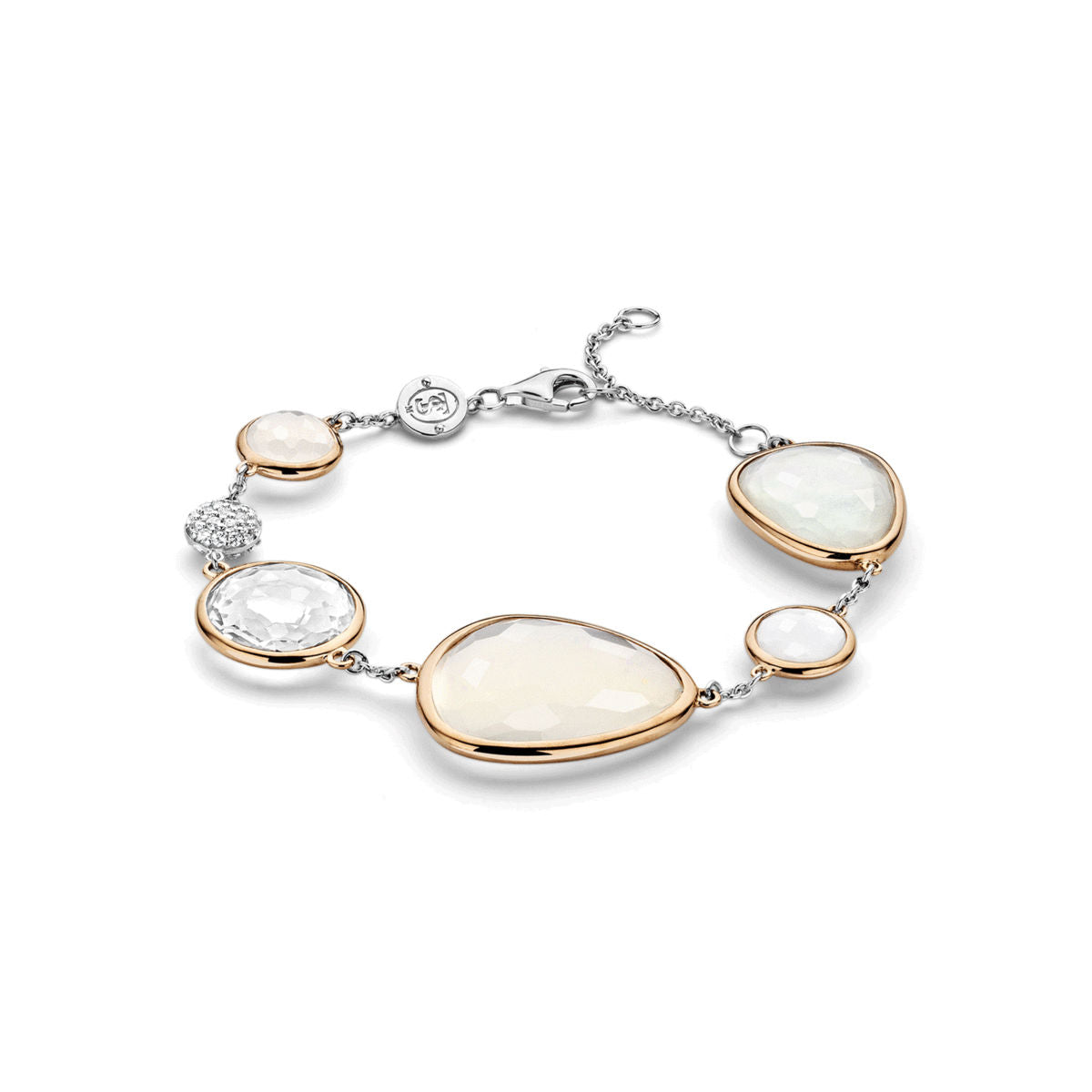 Silver bracelet with mother-of-pearl elements - 2825WM