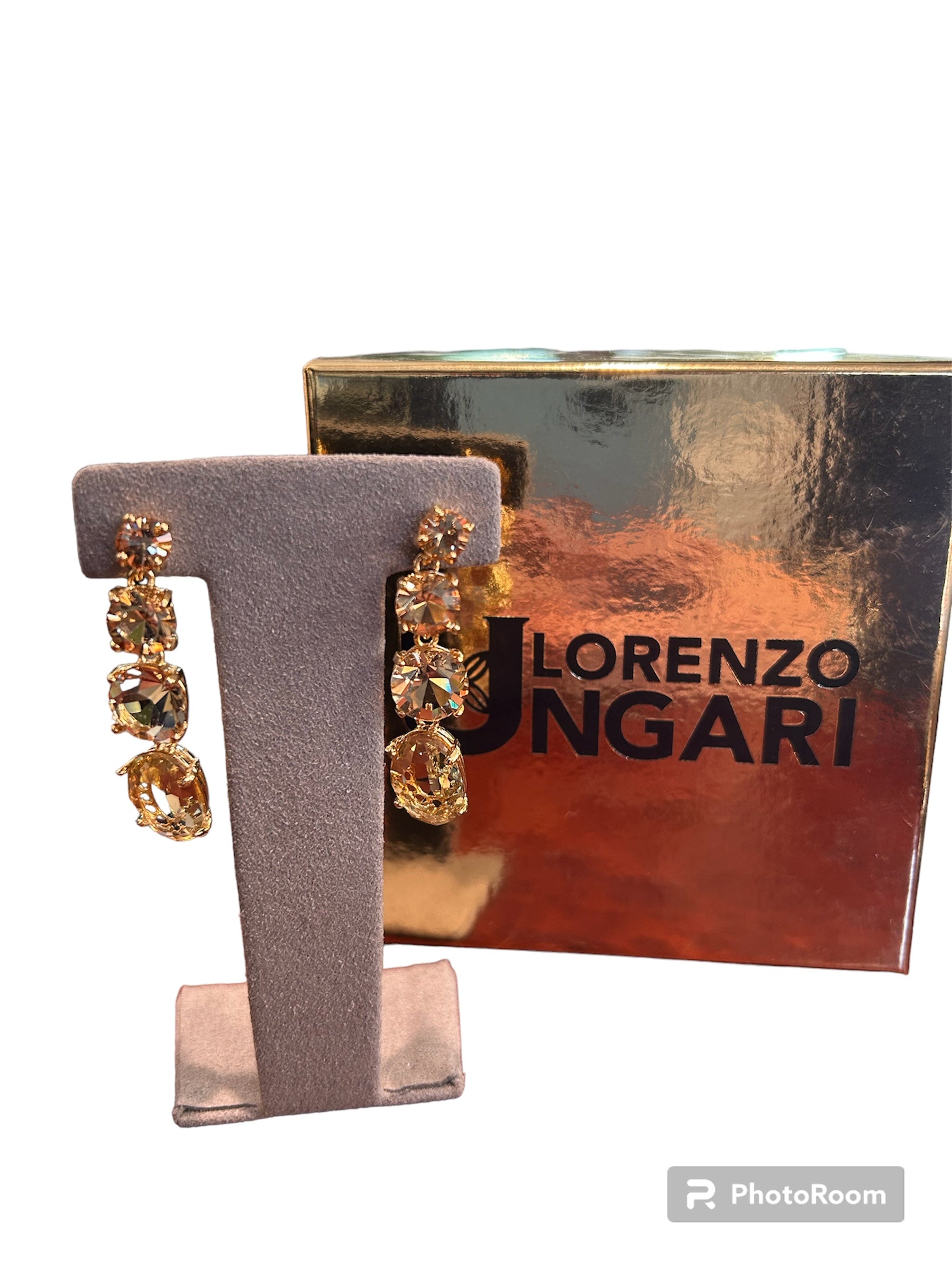 IL Mio Re - Gradé earrings with citrine and smoky quartz in gilded bronze - ILMIORE OR 069
