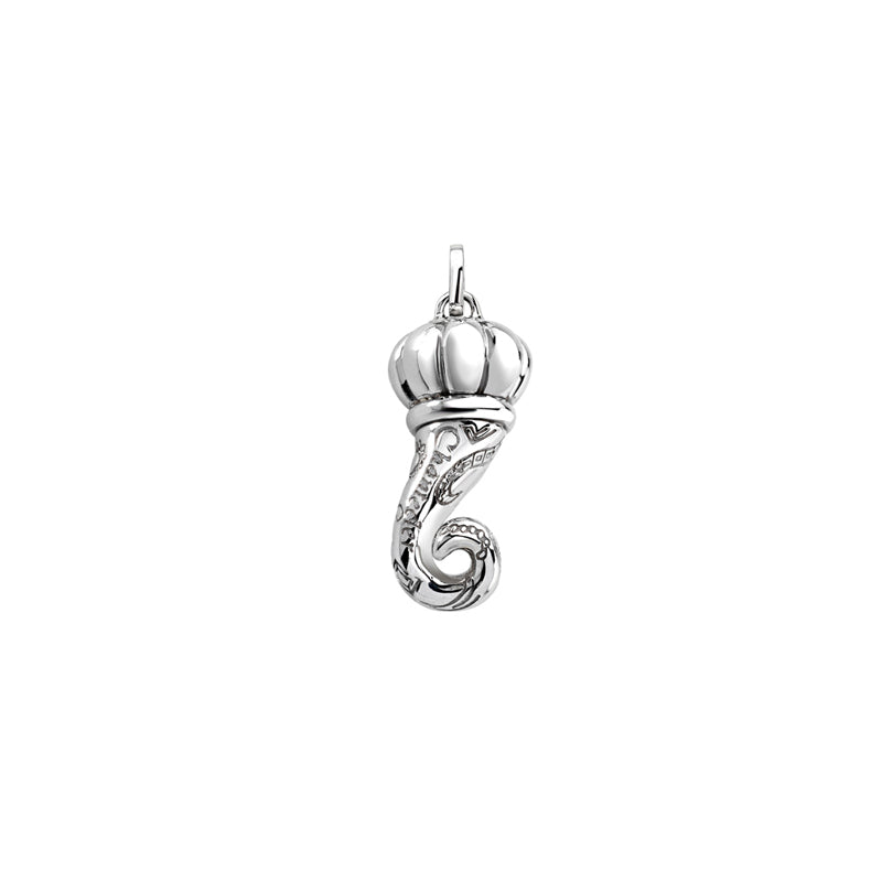 9ct white gold horn pendant - 31992