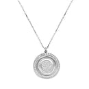girocollo Damiani Orbital con pendente a cerchio in oro bianco 18kt diamanti - 20029124