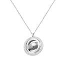 girocollo Damiani Orbital con pendente a cerchio in oro bianco 18kt diamanti - 20029124