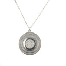 girocollo Damiani Orbital con pendente a cerchio in oro bianco 18kt diamanti - 20029124