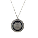 girocollo Damiani Orbital con pendente a cerchio in oro bianco 18kt diamanti - 20029124