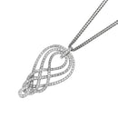 girocollo Damiani con pendente fantasia in oro bianco 18kt e diamanti - 20033772
