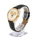 Orologio Philip Watch Vintage, cronografo, calendario completo e fasi lunari, quadrante bianco e movimento quarzo, 35mm - 2062