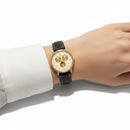Orologio Philip Watch Vintage, cronografo, calendario completo e fasi lunari, quadrante bianco e movimento quarzo, 35mm - 2062