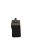 Anello Giorgio Visconti in oro bianco, giro di diamanti e smeraldo centrale, 0.84ct di smeraldo - AB17142BS