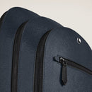Zaino Montblanc Medio con 3 Compartimenti in Pelle Sartorial, colore Tweed Blu - 220335