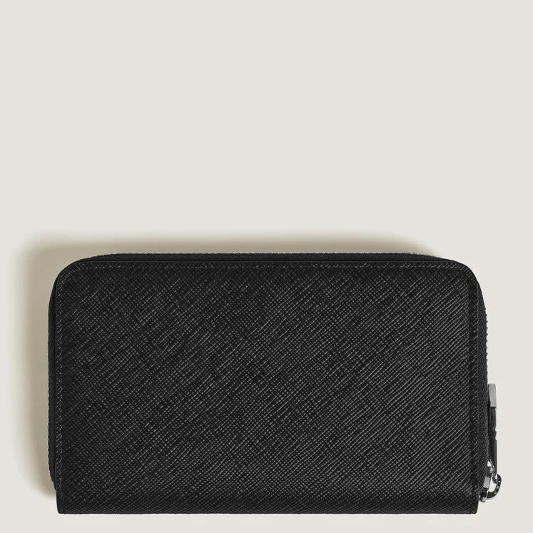 Montblanc Sartorial mittelgroße Geldbörse mit Rundum-Reißverschluss, 12 cc, Schwarz – 220361