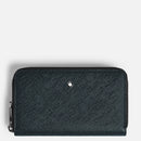 Montblanc Sartorial mittelgroße Geldbörse mit Rundum-Reißverschluss, 12 cc, blauer Tweed – 220362