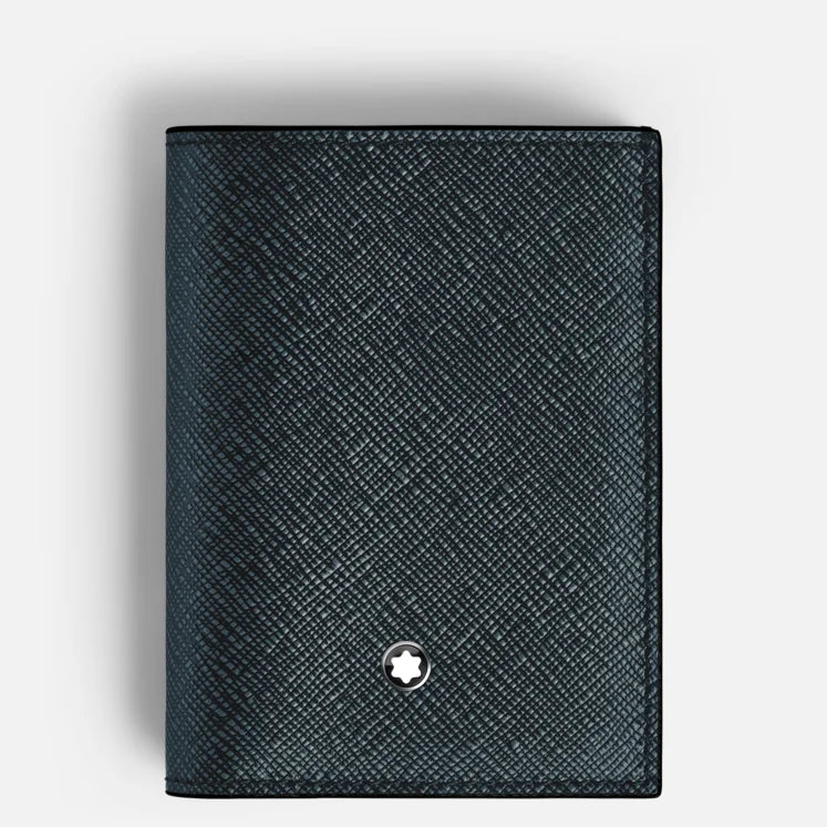 Montblanc Portafoglio mini 4 scomparti Sartorial, Tweed blu - 220382