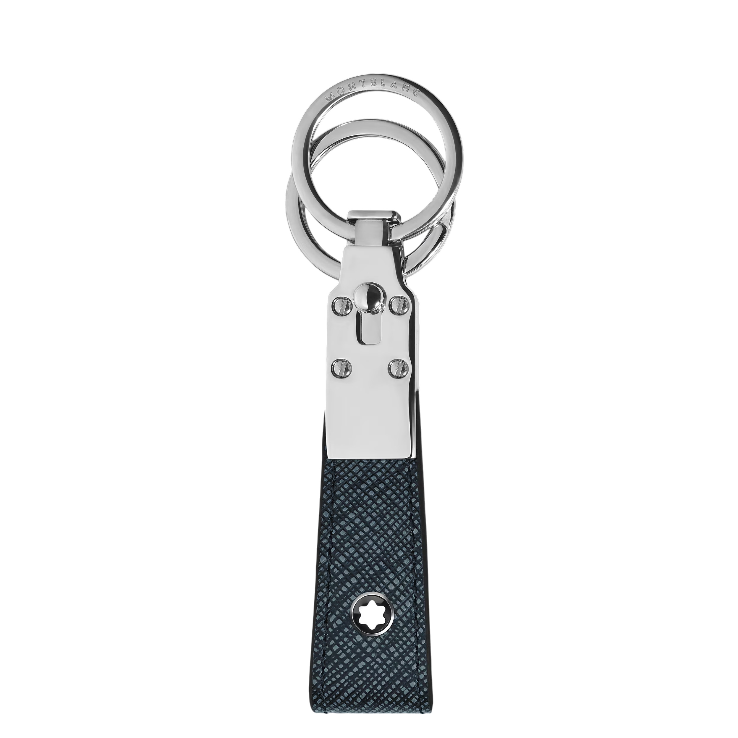 Portachiavi Montblanc in Pelle Sartorial , colore Tweed Blu - 220397