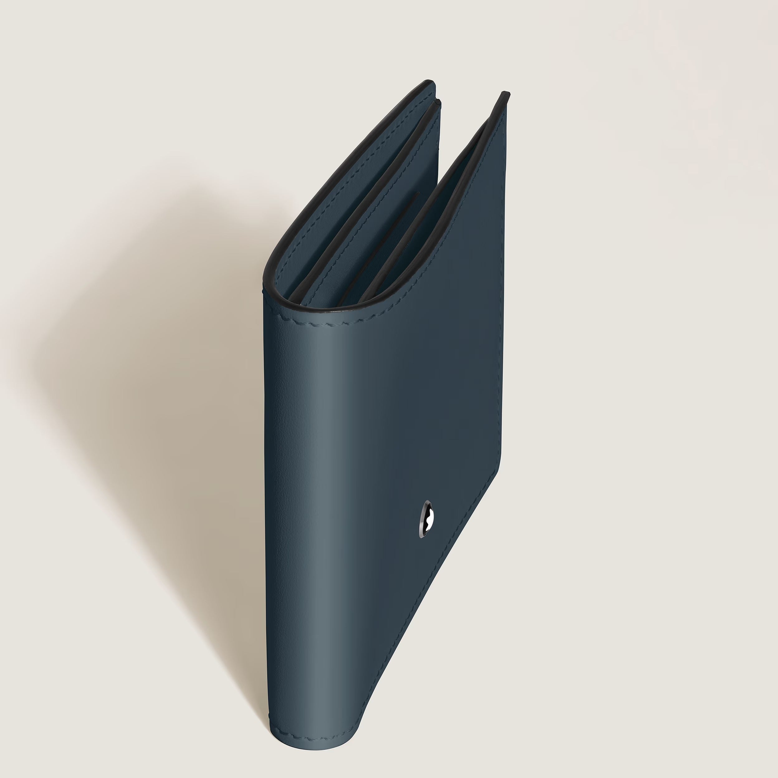 Portafoglio Montblanc 6 Tasche in Pelle Meisterstück, colore valluto blu - 220446