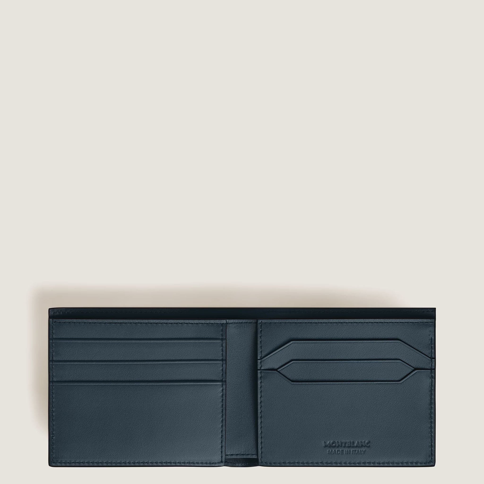 Portafoglio Montblanc 6 Tasche in Pelle Meisterstück, colore valluto blu - 220446