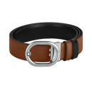 CINTURA MONTBLANC reversibile L’Ovale 35 mm in pelle fulvo/nera con fibbia - 221024