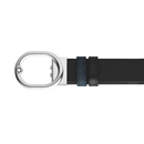 CINTURA MONTBLANC reversibile L’Ovale 35 mm in pelle blu tweed/nera con fibbia - 221025