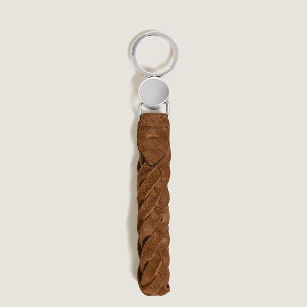 Portachiavi Montblanc in Suede, color caramello - 221865