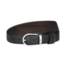 CINTURA MONTBLANC Reversibile 30 mm A Ferro di Cavallo in Pelle Granulata, colore granulato nero e liscio ebano - 222151