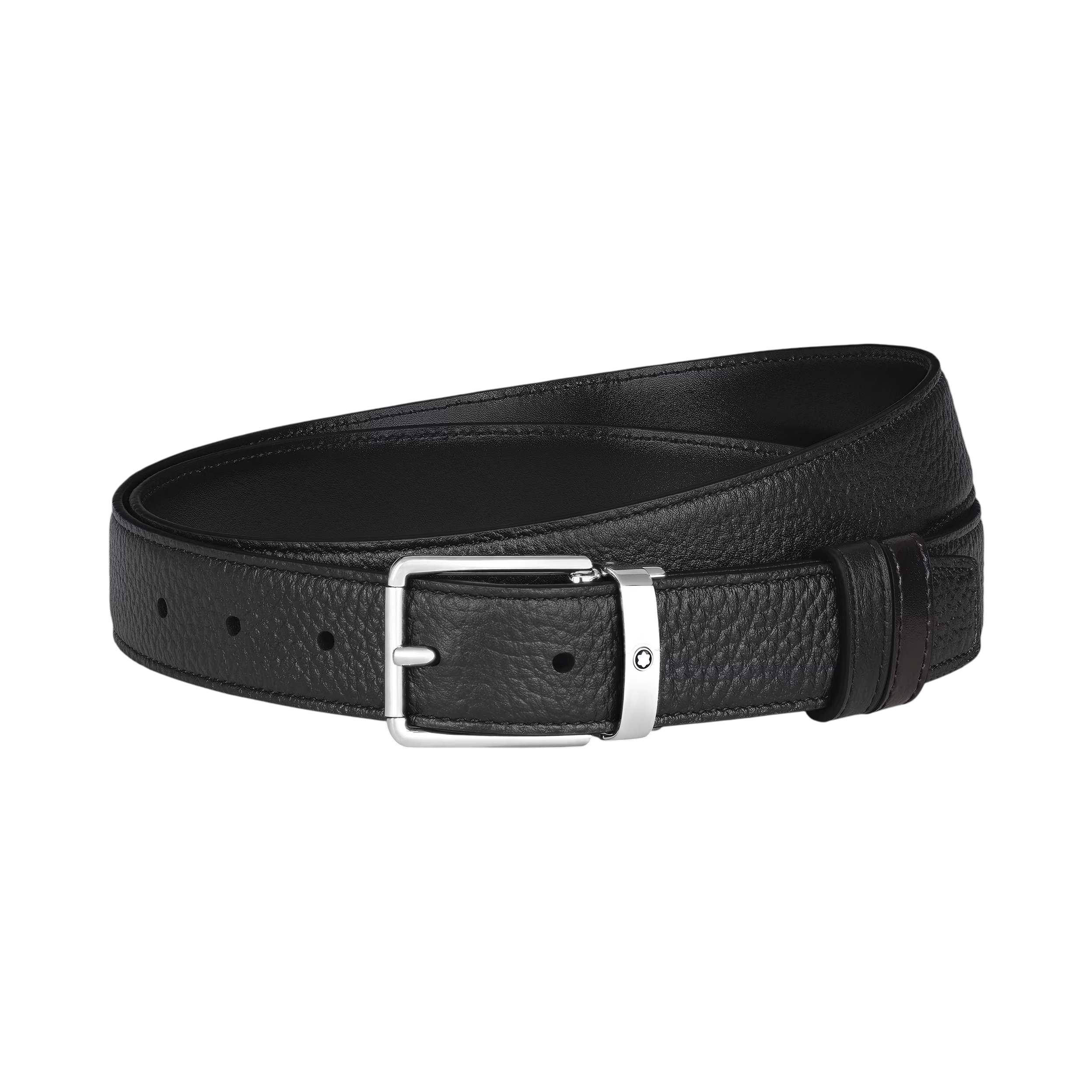 Cintura Montblanc Reversibile 30 mm Everyday in Pelle Granulata, colore nero liscio/goffrato - 222181