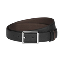 Cintura Montblanc Reversibile 30 mm Rettangolare in Pelle Sartorial, colore goffrato nero e ebano - 222193