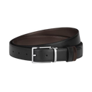 Cintura Montblanc Reversibile 30 mm in Pelle con Fibbia Rettangolare, colore  nero classico ed ebano opulento - 222373