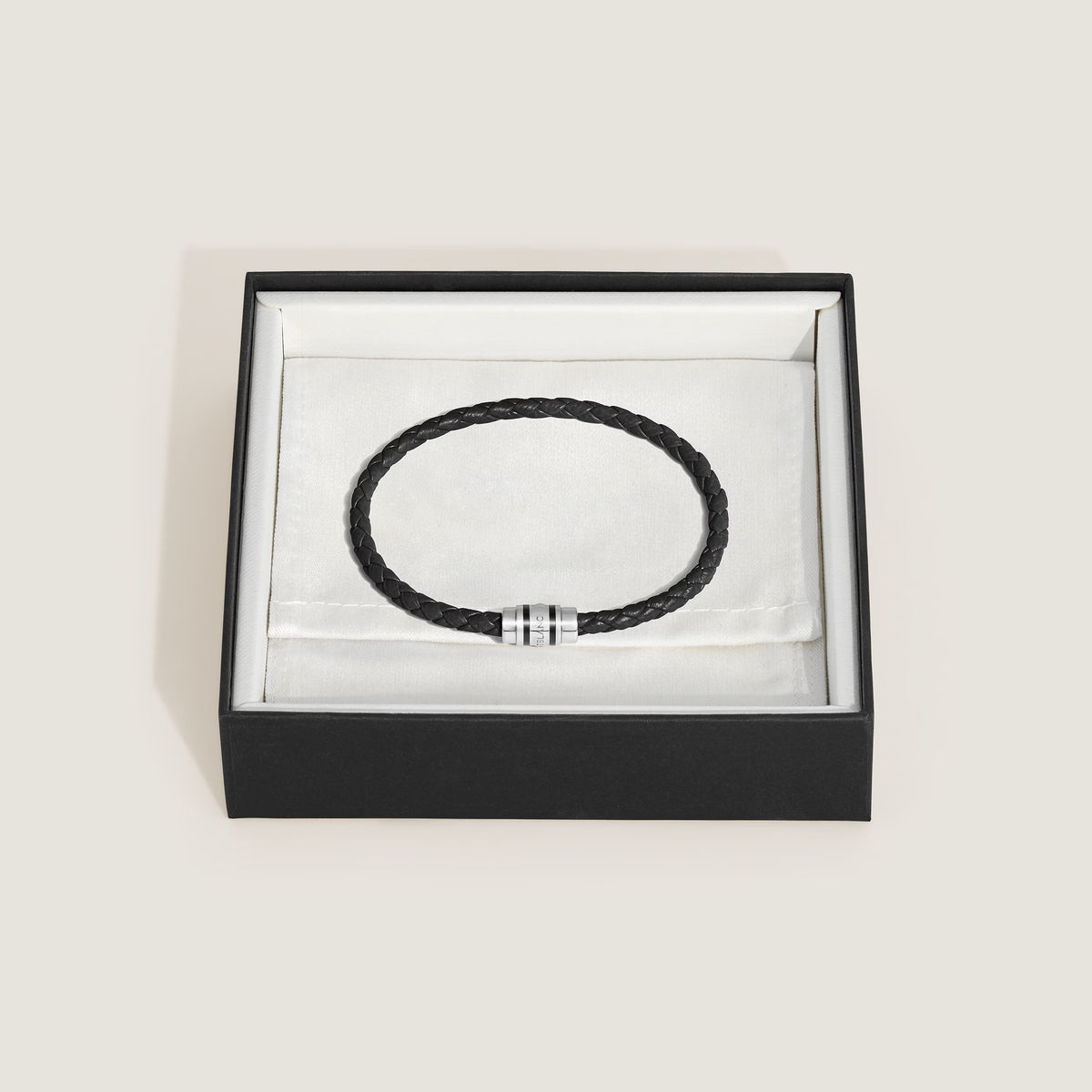 Bracciale Montblanc Con Chiusura a 3 Anelli in Pelle con Grana, colore nero - 222758