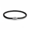 Bracciale Montblanc Con Chiusura a 3 Anelli in Pelle con Grana, colore nero - 222758