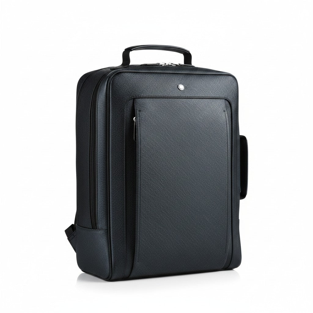 Zaino rettangolare Montblanc Companion, colore tweed blu - 222875