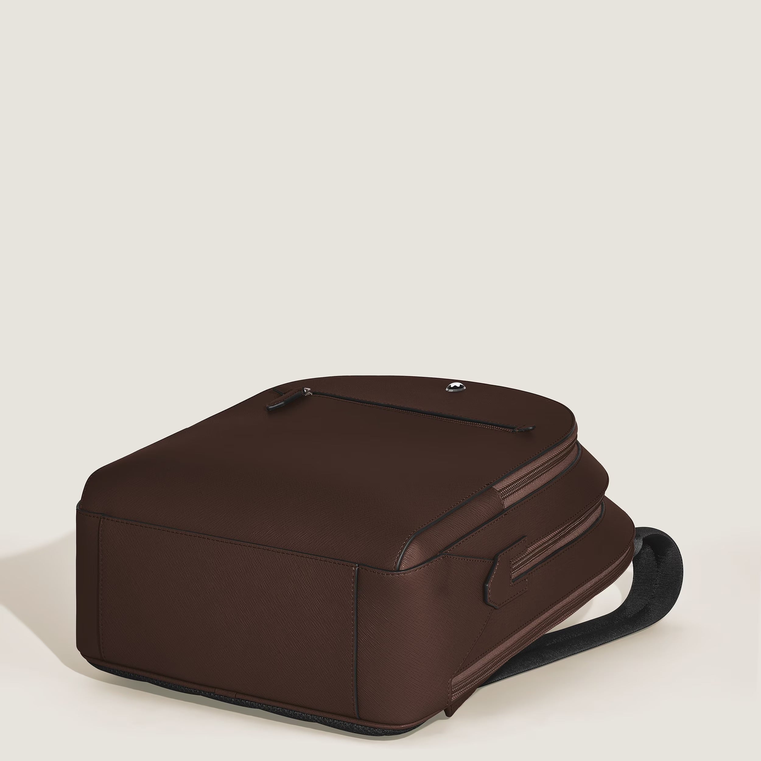 Zaino Montblanc Modello Medio con 3 Compartimenti in Pelle Sartorial, colore Ebony - 222929