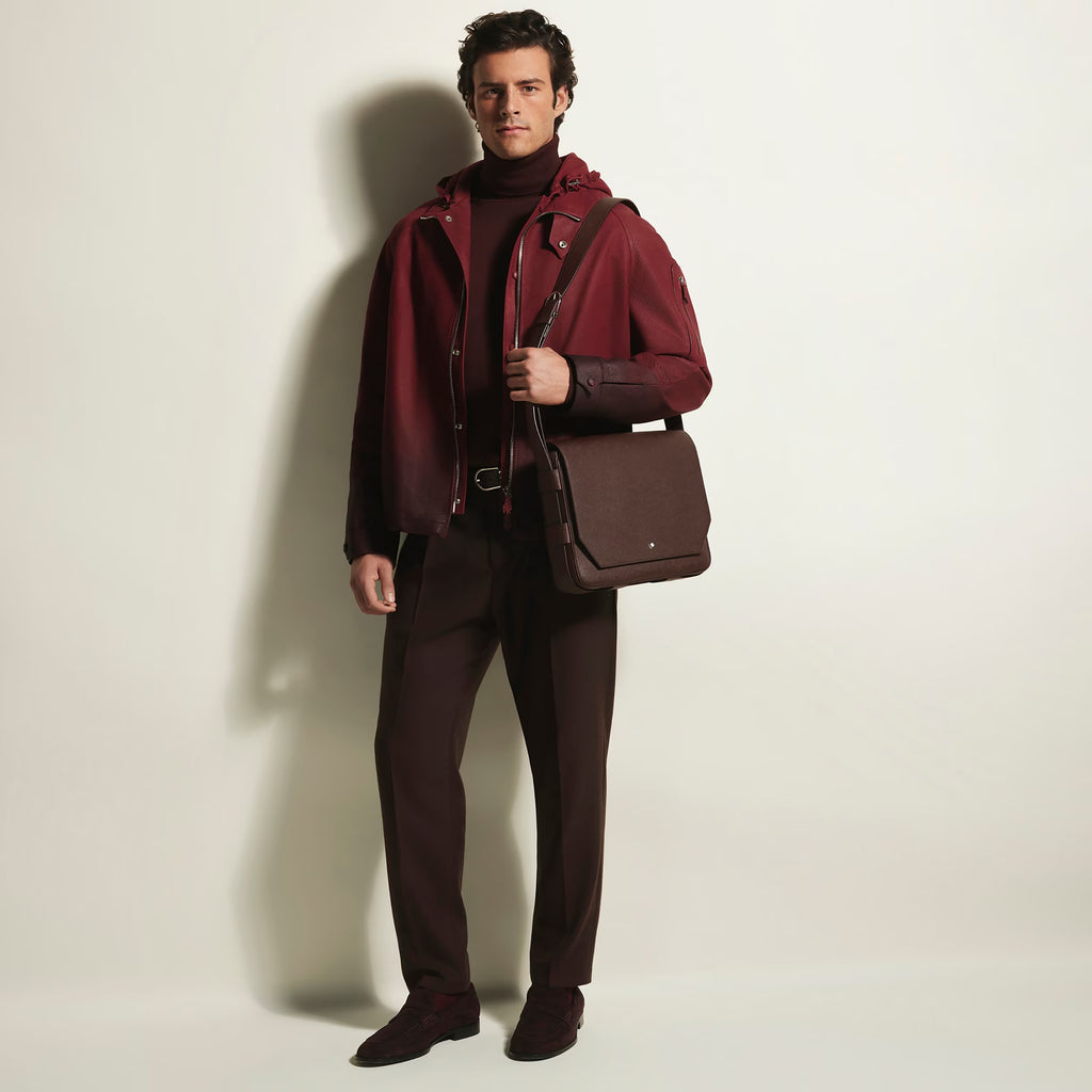 Borsa Montblanc Messenger in Pelle Sartorial, colore Ebony - 222931