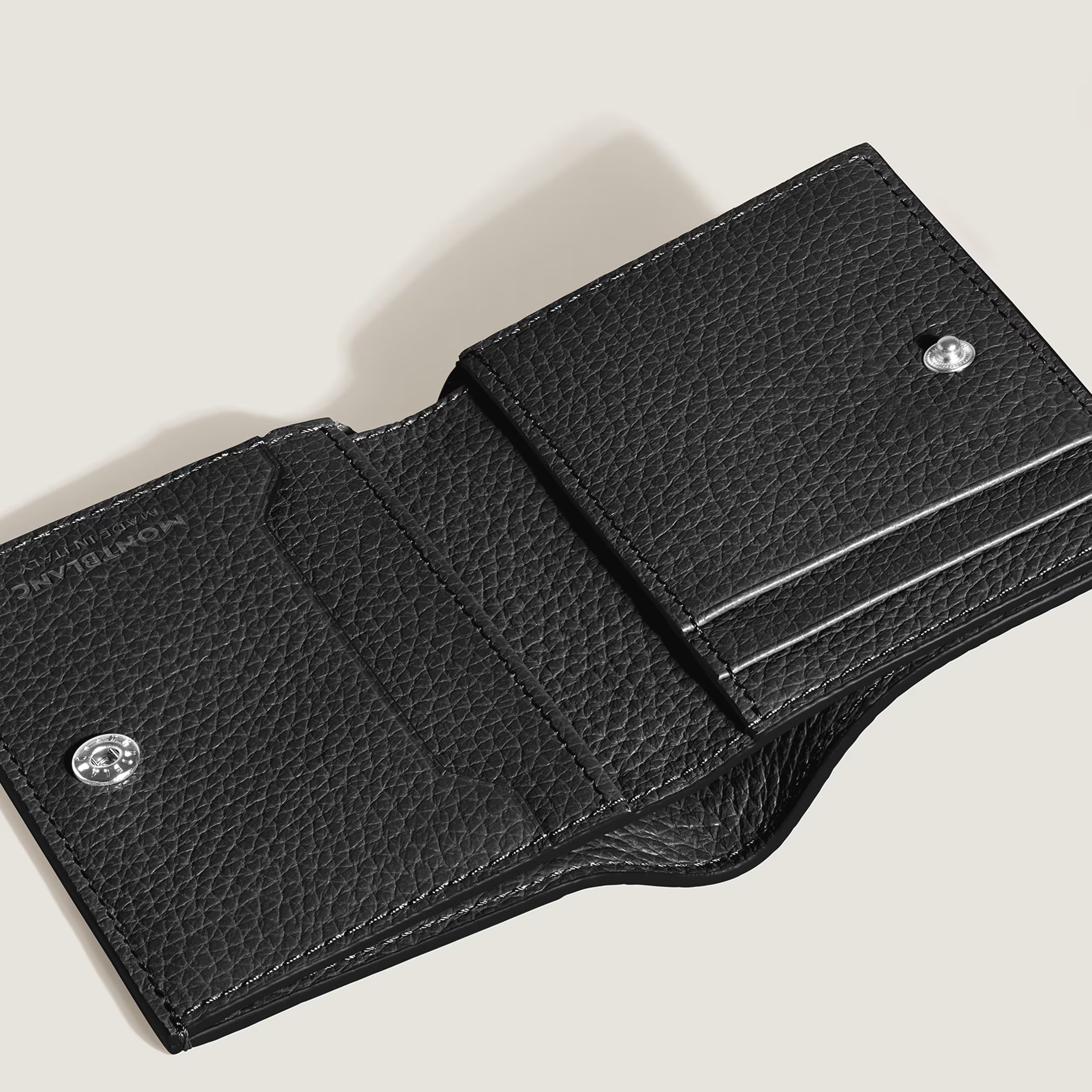 Portafoglio Montblanc Mini 4 Tasche in Pelle con Grana, colore nero - 222995