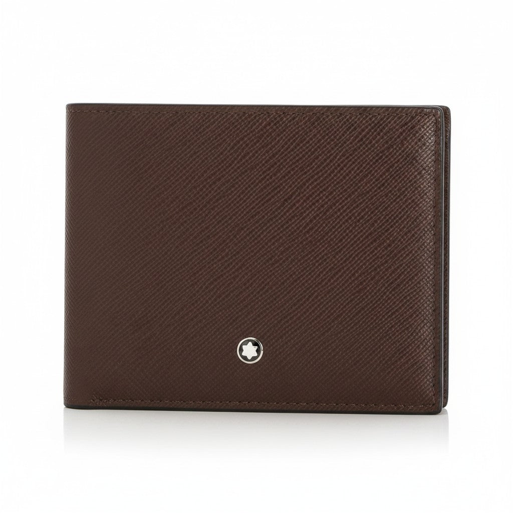 Portafoglio Montblanc 6 tasche in Pelle Sartorial, colore ebony - 223009