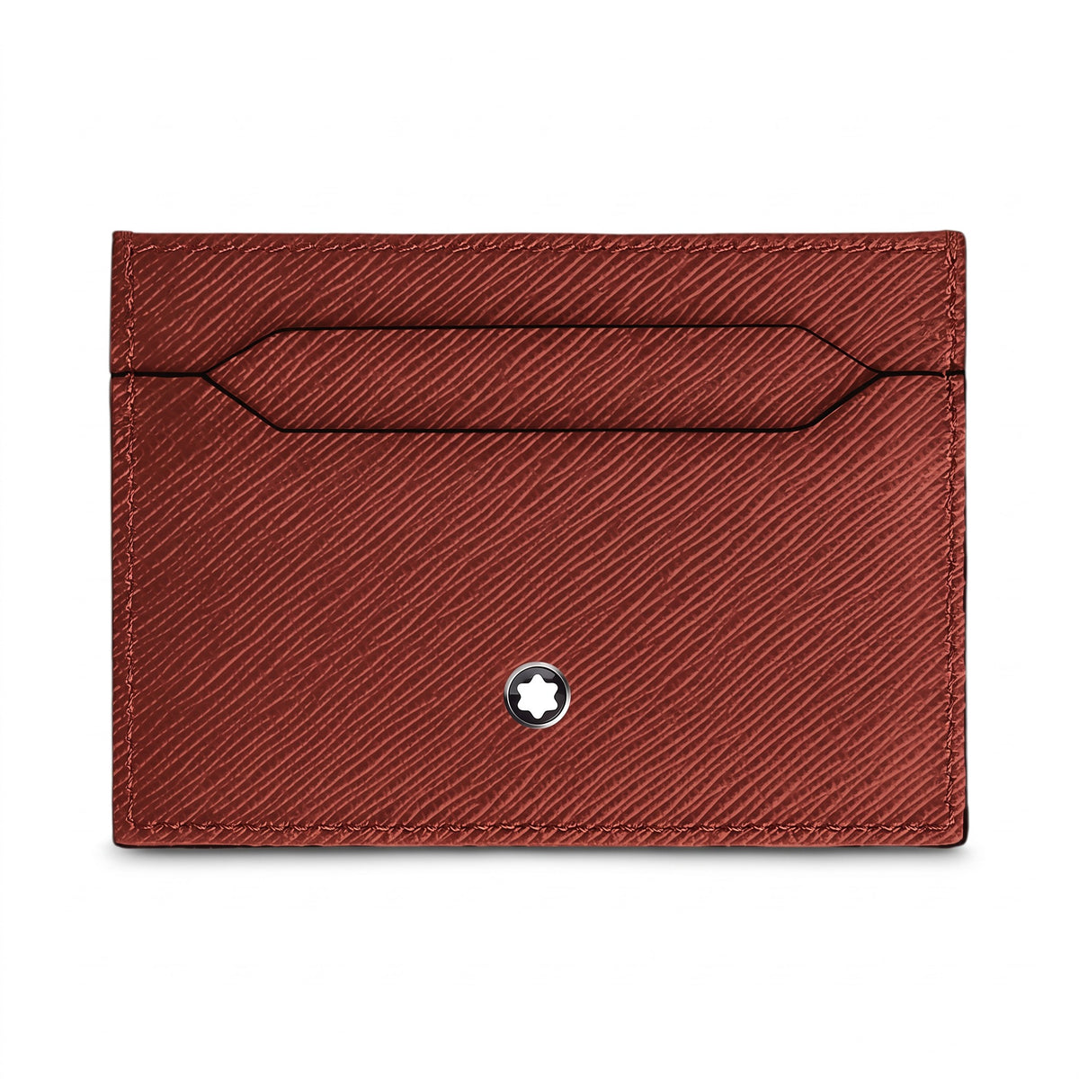 Portacarte Montblanc 5 Tasche in Pelle Sartorial, colore quercia rossa - 223027