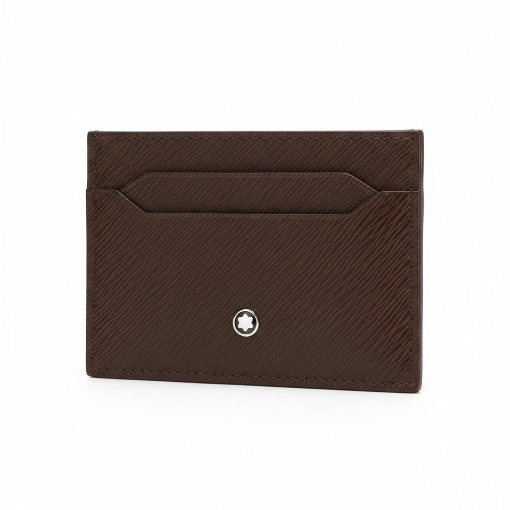 Portacarte Montblanc 5 Tasche in Pelle Sartorial, colore ebony - 223029
