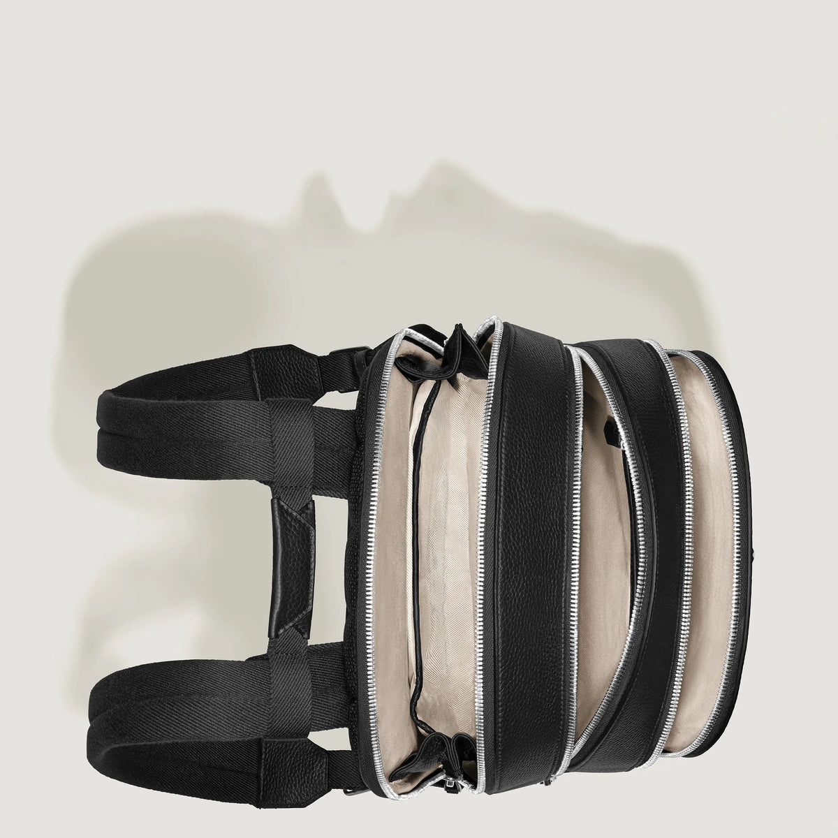 Zaino medio Montblanc Grain Black con 3 scomparti - 223287