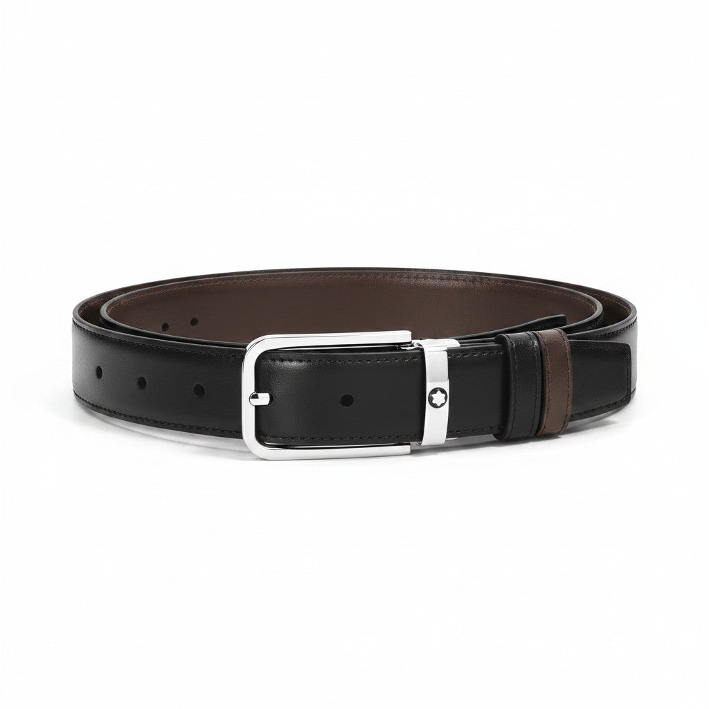 Cintura Montblanc Reversibile 30 mm in Pelle Meisterstück con Fibbia Rettangolare - 223405