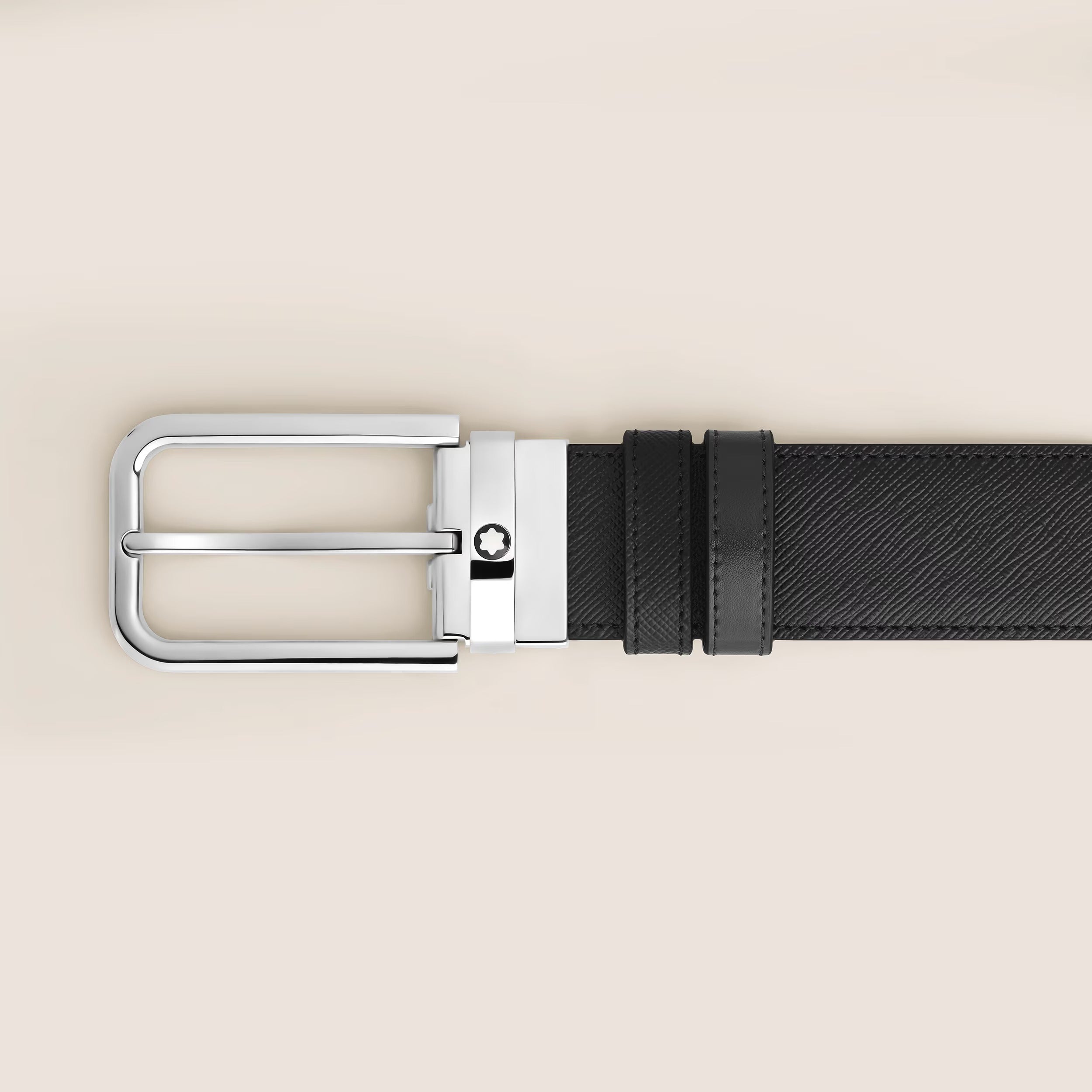 Cintura Montblanc Reversibile 35 mm in Pelle Sartorial con Fibbia Rettangolare - 223411