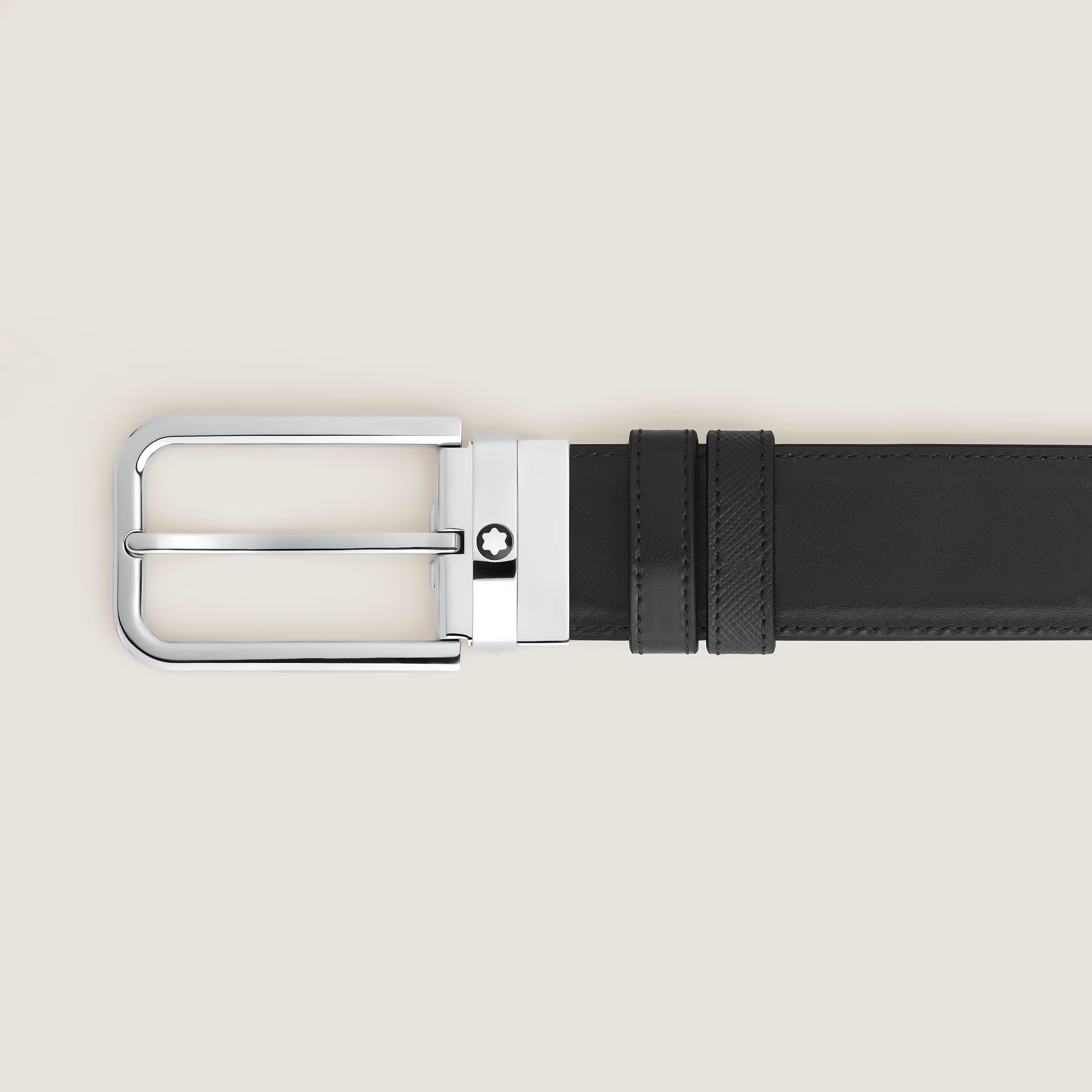 Cintura Montblanc Reversibile 35 mm in Pelle Sartorial con Fibbia Rettangolare - 223411