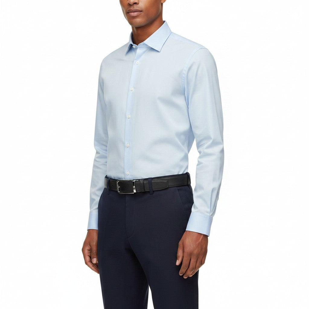 Cintura Montblanc Reversibile 35 mm in Pelle Sartorial con Fibbia Rettangolare - 223411
