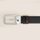 Cintura Montblanc Reversibile 35 mm in Pelle Sartorial con Fibbia Rettangolare, colore Nero/Ebano - 223415