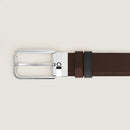 Cintura Montblanc Reversibile 35 mm in Pelle Sartorial con Fibbia Rettangolare, colore Nero/Ebano - 223415