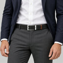 Cintura Montblanc Sartorial Reversibile Nera Marrone Rettangolare - 223964