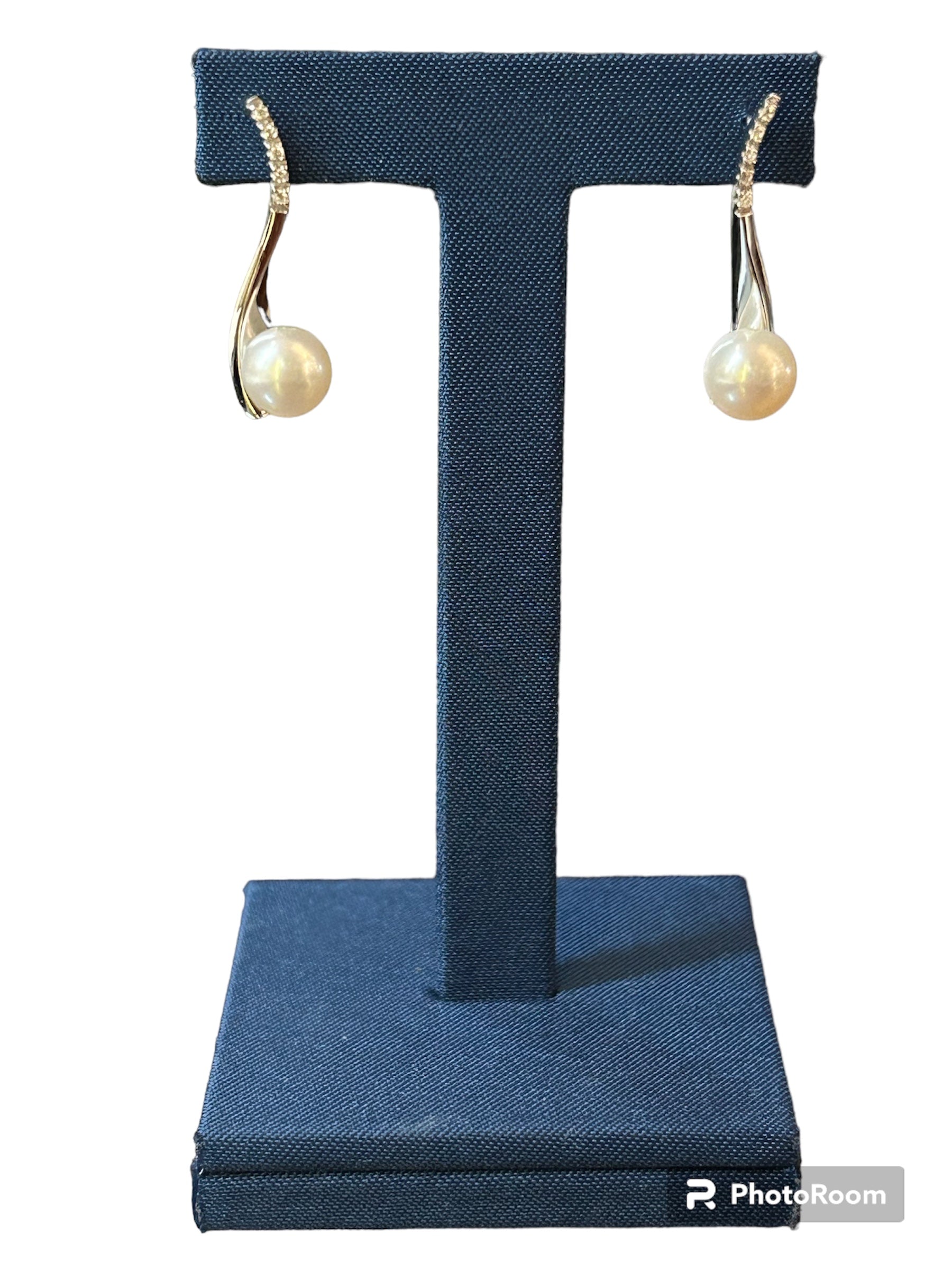 White gold earrings, Australian pearls and diamonds - PER565